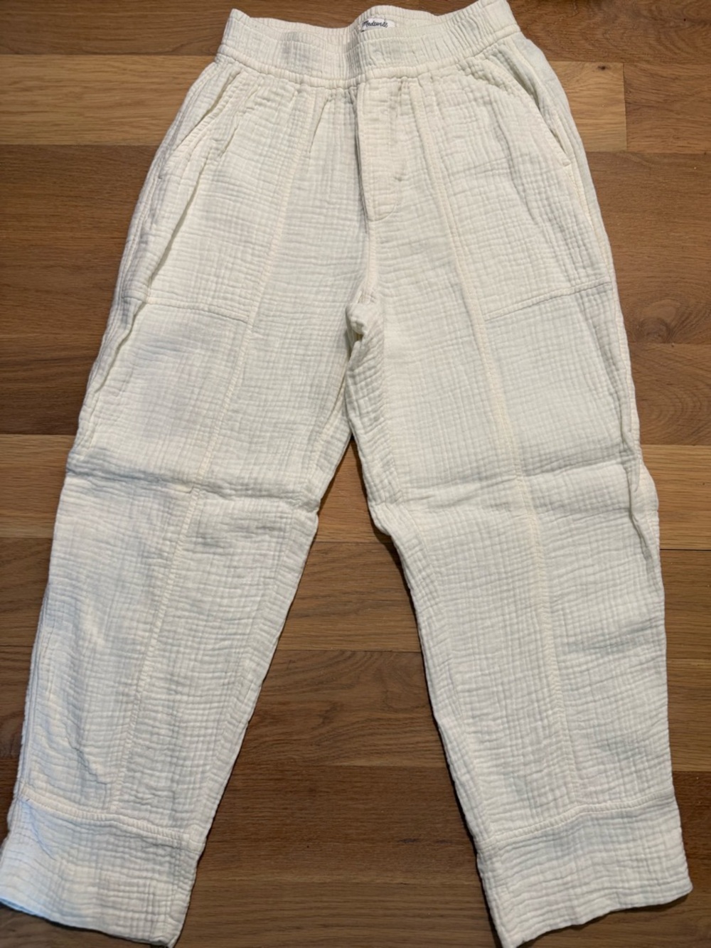 Madewell Off-White Textured Jogger Pants